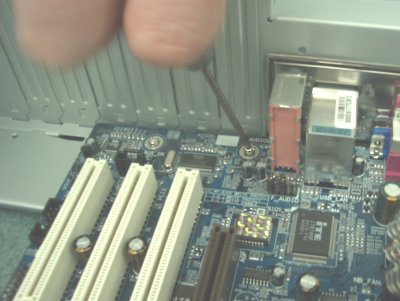 Screw the motherboard to the case