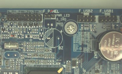 Front Panel connectors on the motherboard